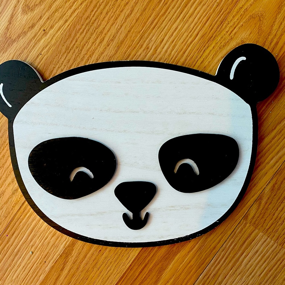 Cute panda bear wall art